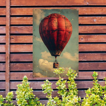 Vintage Luchtballon in Sepia Hemel tuinposter