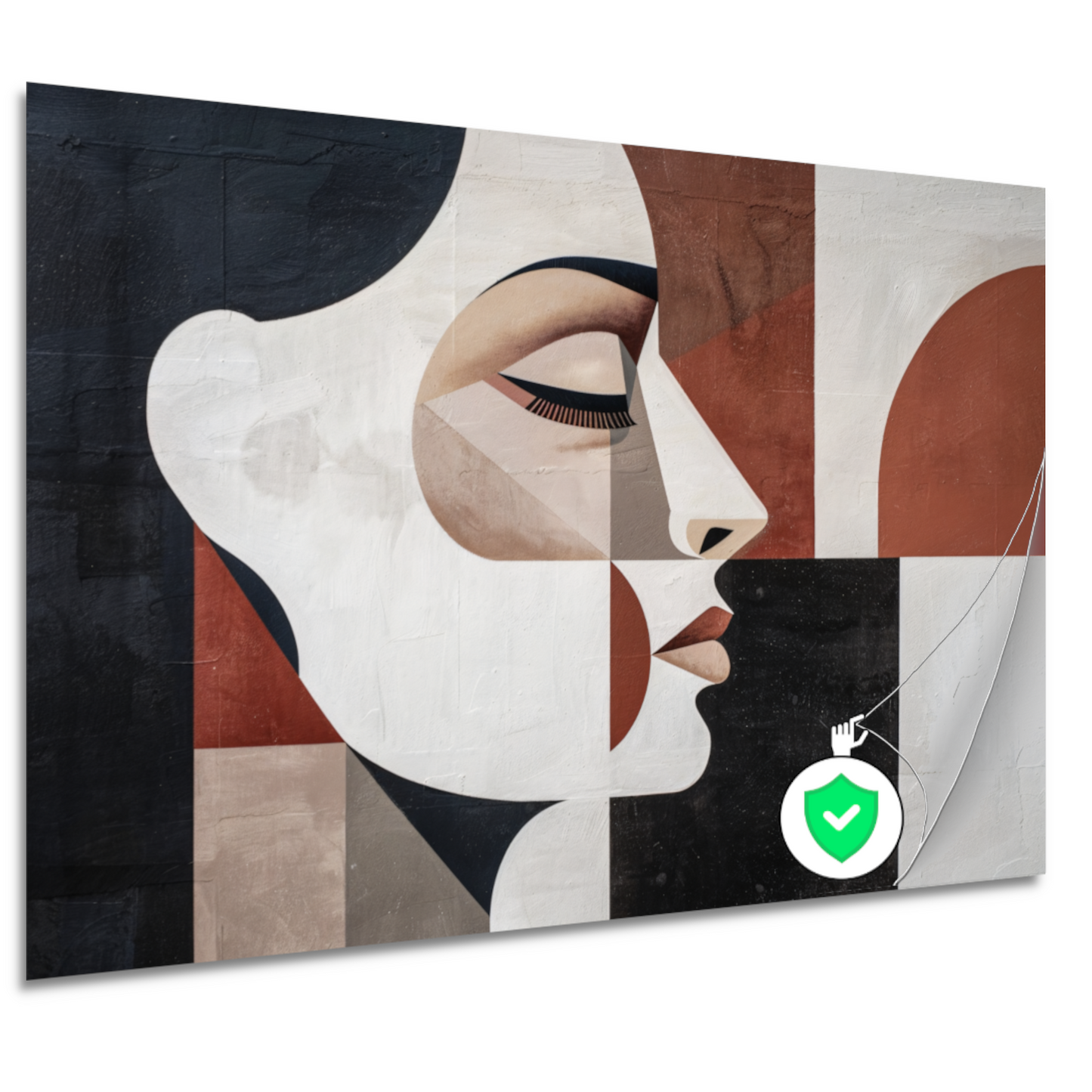 Minimalistisch Portret in Art Deco Vormen poster