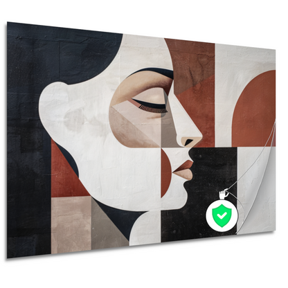 Minimalistisch Portret in Art Deco Vormen poster