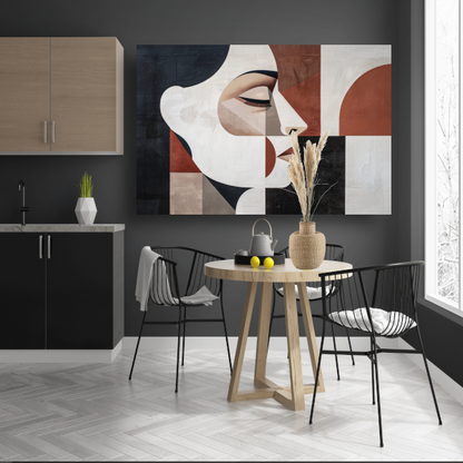 Minimalistisch Portret in Art Deco Vormen canvas