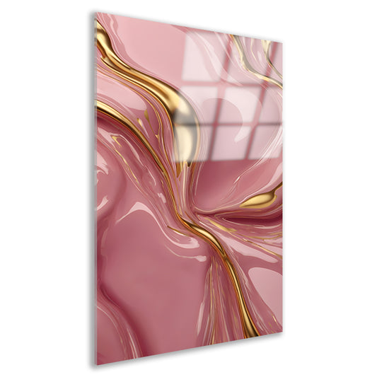 Abstract Roze Gouden Vloeiende Luxe acrylglas