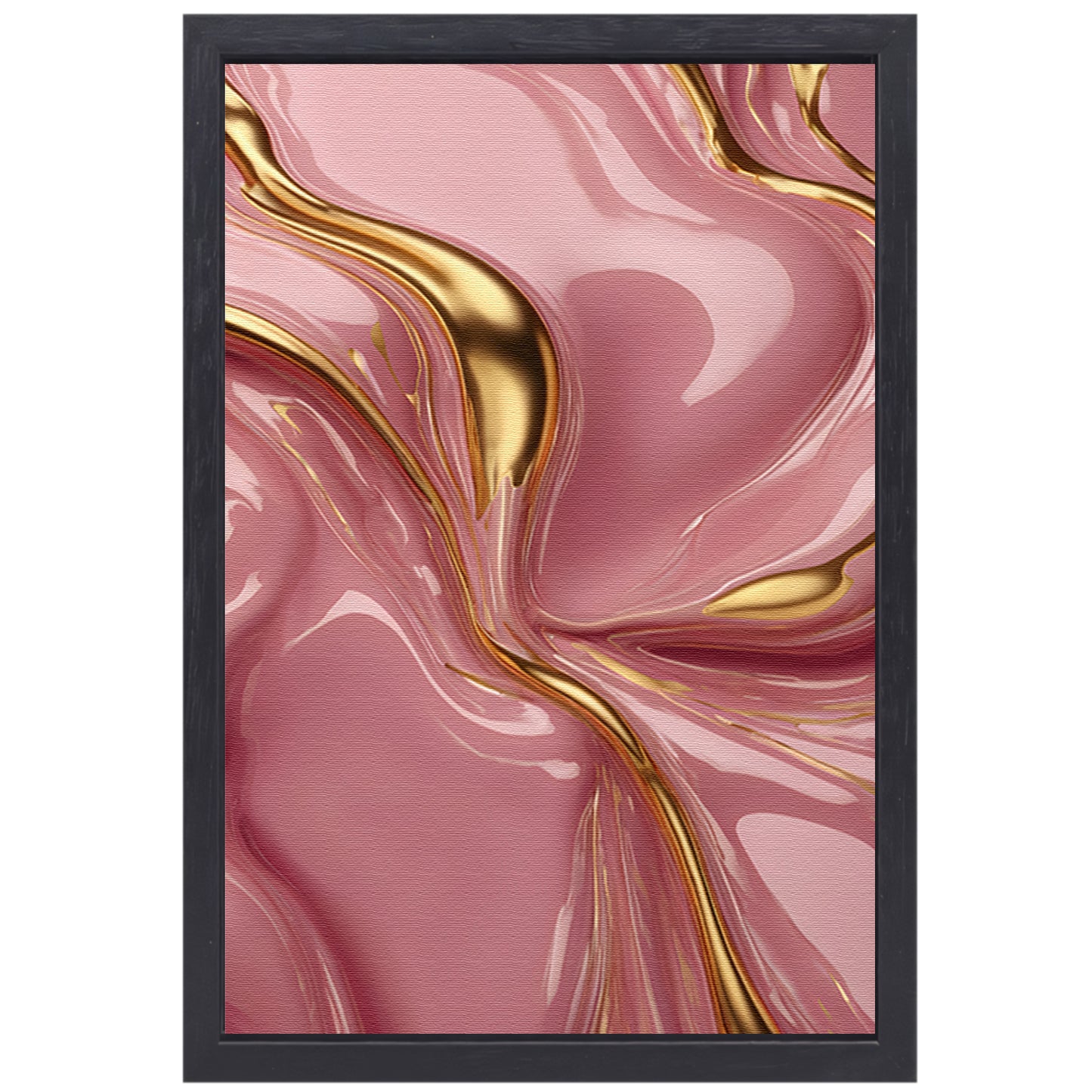 Abstract Roze Gouden Vloeiende Luxe canvas met baklijst