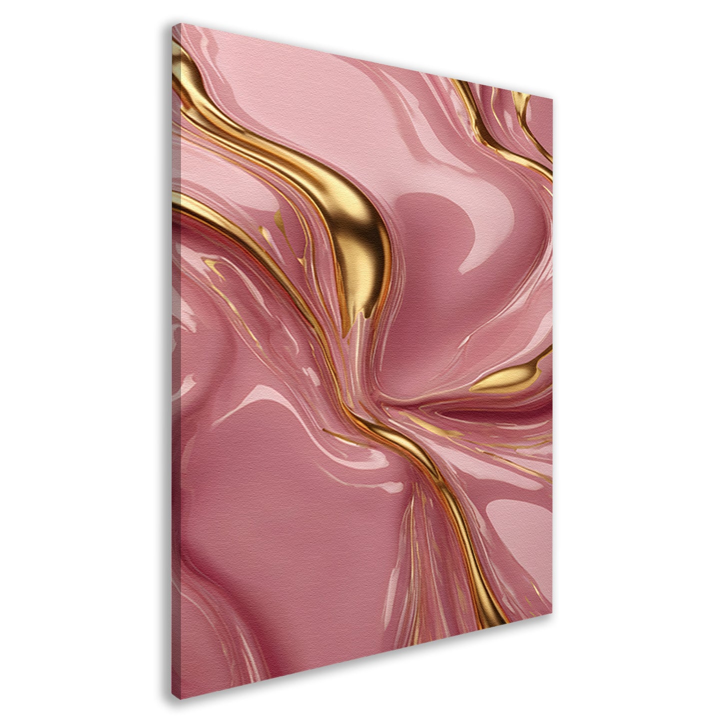 Abstract Roze Gouden Vloeiende Luxe canvas