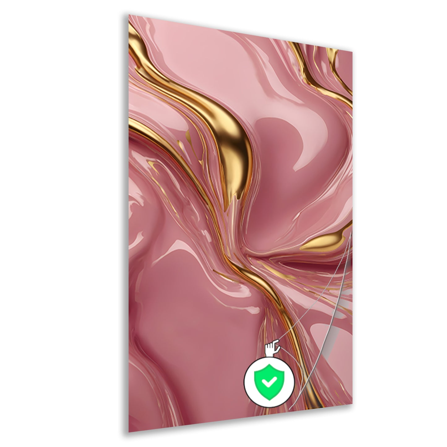 Abstract Roze Gouden Vloeiende Luxe poster