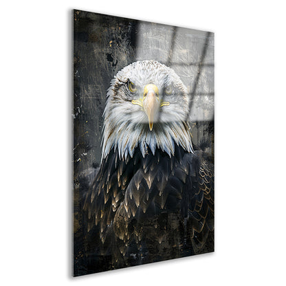 Mysterieuze adelaar portret in rustieke stijl acrylglas