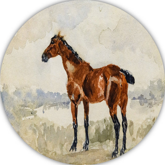 Rood paard - Henri de Toulouse-Lautrec aluminium muurcirkel