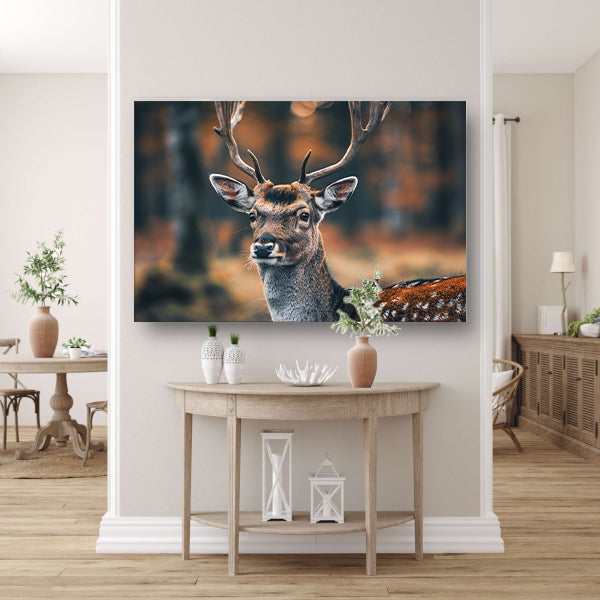 Hert met Gewei in Mystiek Bos acrylglas