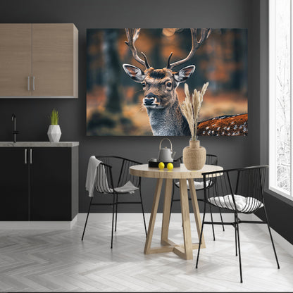 Hert met Gewei in Mystiek Bos acrylglas