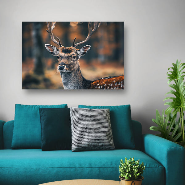 Hert met Gewei in Mystiek Bos acrylglas