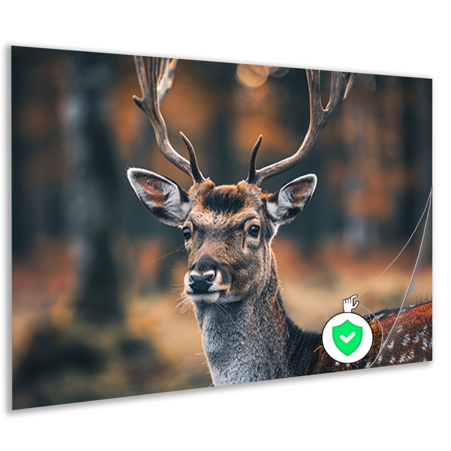 Hert met Gewei in Mystiek Bos poster