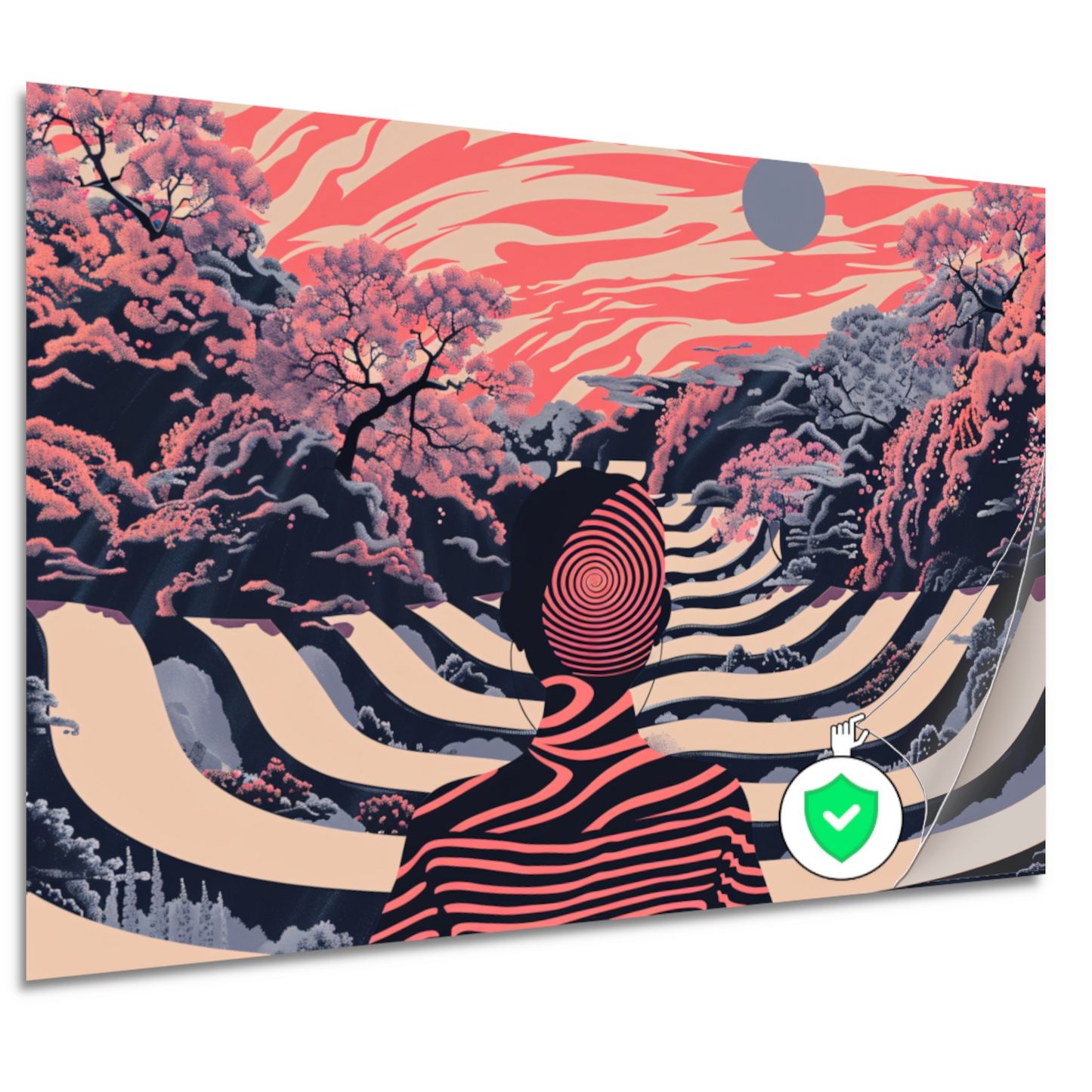 Surrealistische droom met zwevende man poster