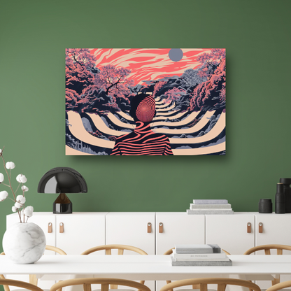 Surrealistische droom met zwevende man poster