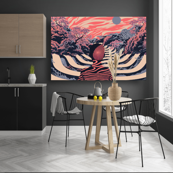 Surrealistische droom met zwevende man poster