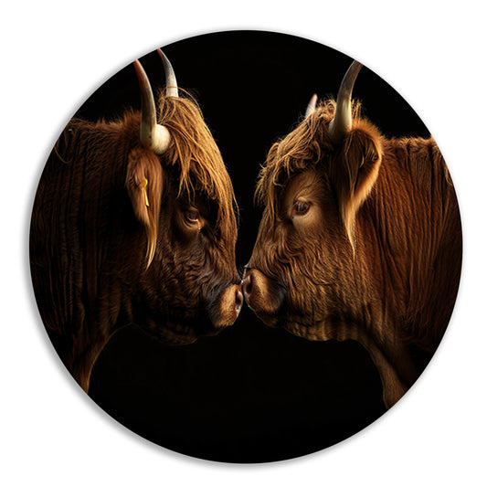 Twee hooglanders neus aan neus forex muurcirkel