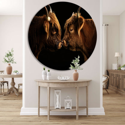 Twee hooglanders neus aan neus forex muurcirkel