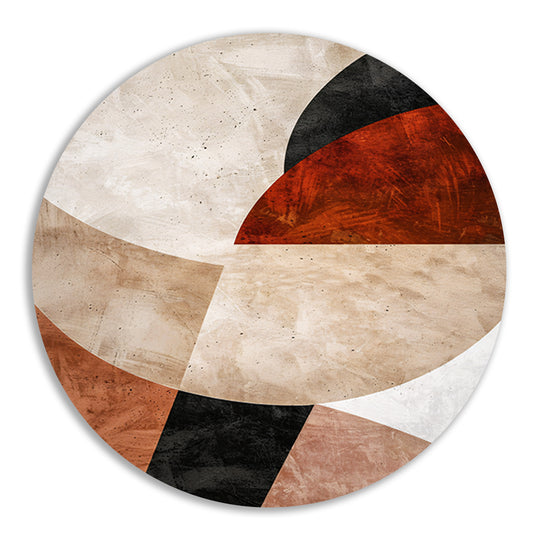Geometrische Abstractie in Rood en Aardetinten forex muurcirkel