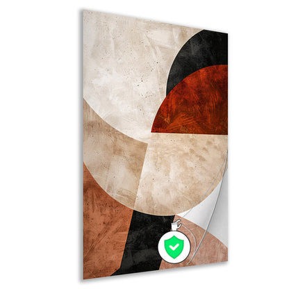 Geometrische Abstractie in Rood en Aardetinten poster