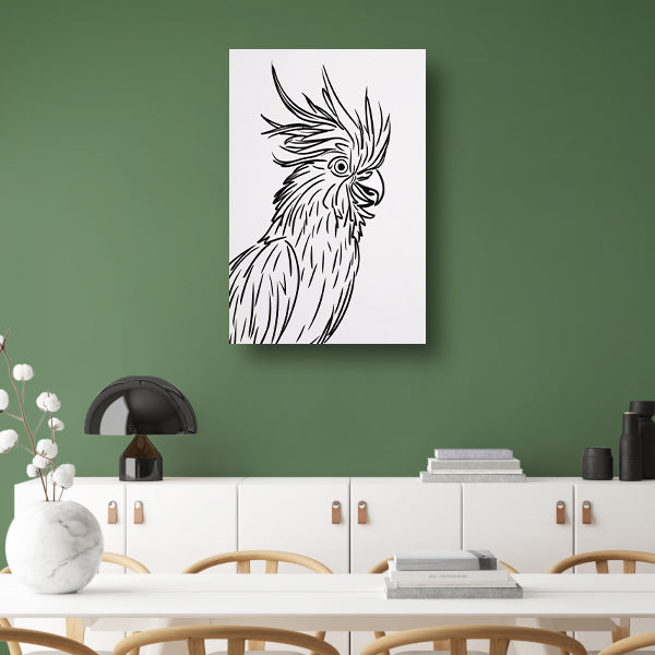 Eenvoudige Zwarte Lijnen Vogel Illustratie poster