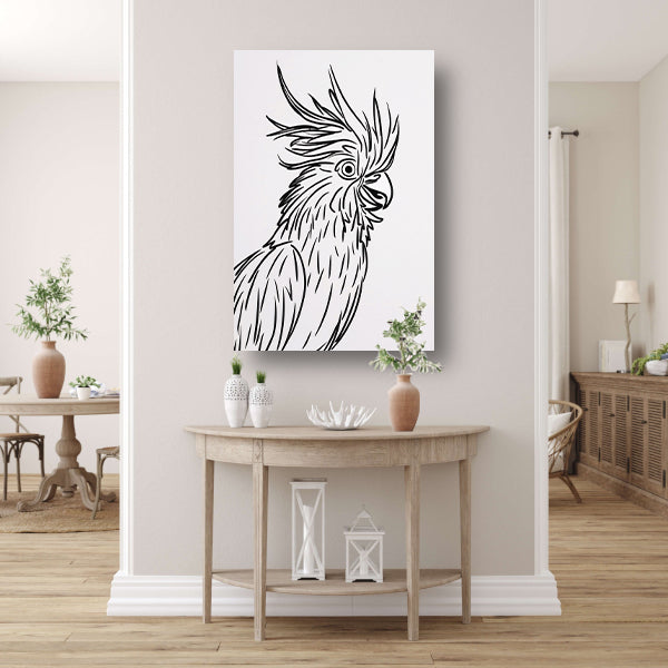 Eenvoudige Zwarte Lijnen Vogel Illustratie poster