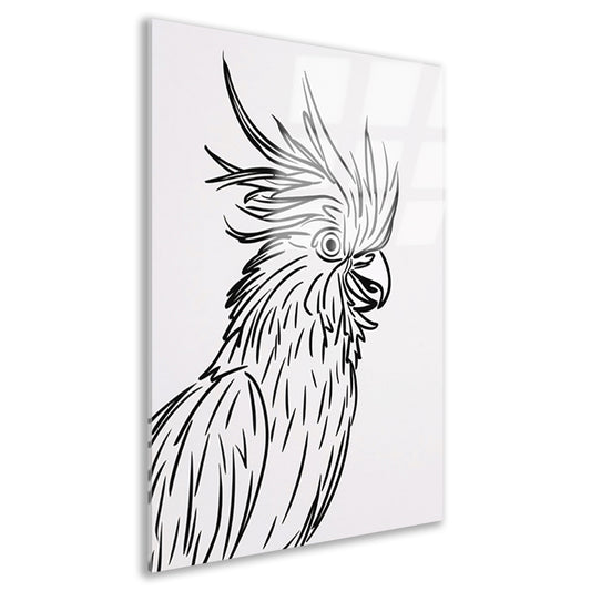 Eenvoudige Zwarte Lijnen Vogel Illustratie acrylglas