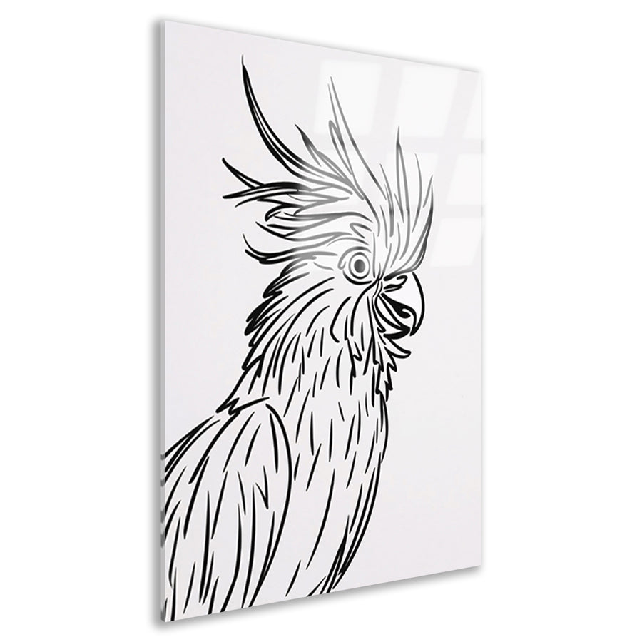 Eenvoudige Zwarte Lijnen Vogel Illustratie acrylglas