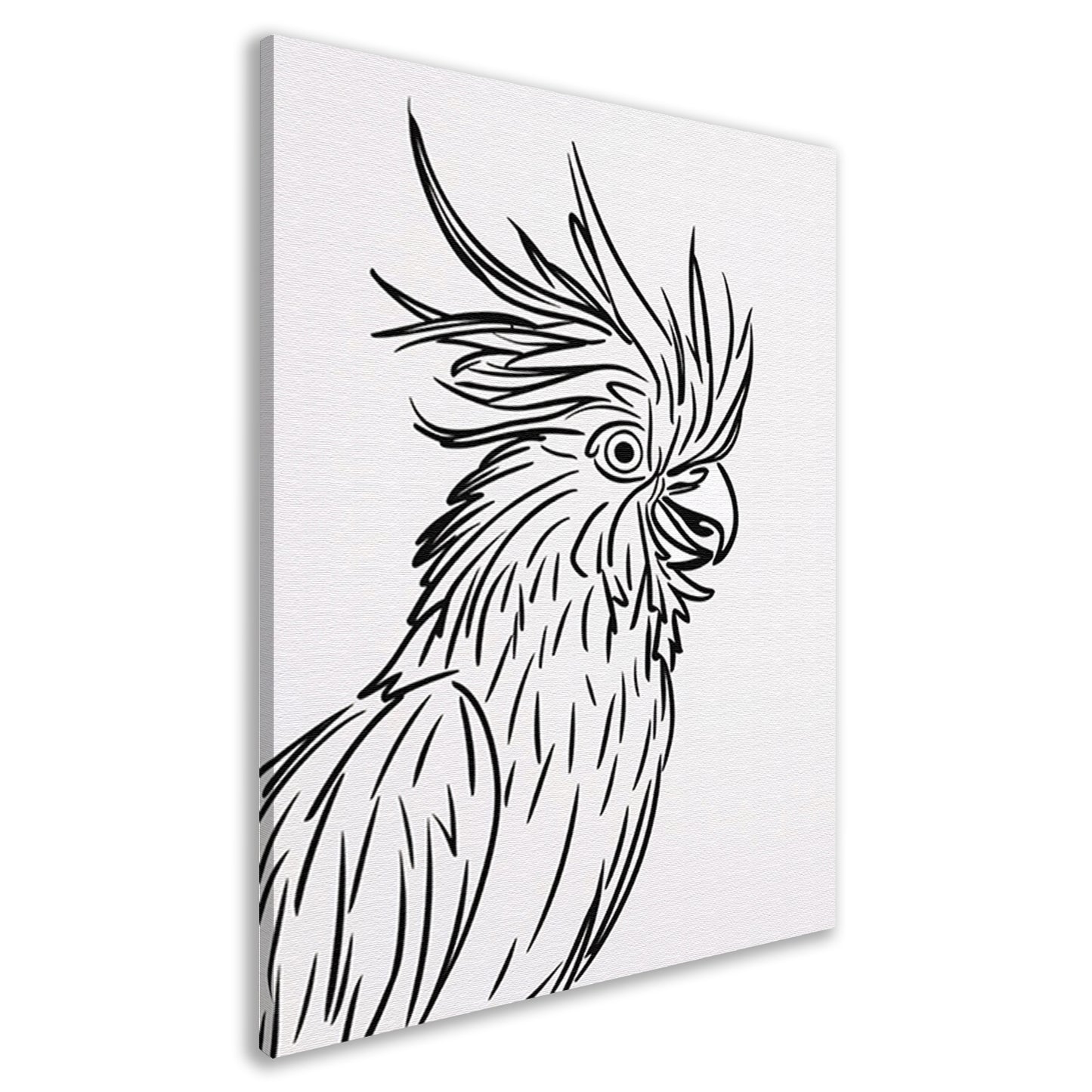 Eenvoudige Zwarte Lijnen Vogel Illustratie canvas