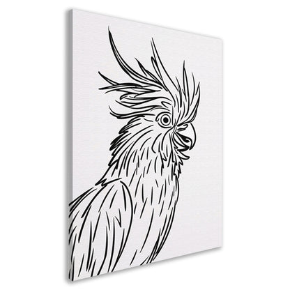Eenvoudige Zwarte Lijnen Vogel Illustratie canvas