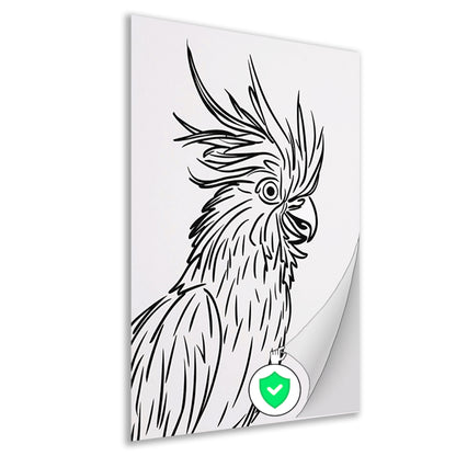 Eenvoudige Zwarte Lijnen Vogel Illustratie poster