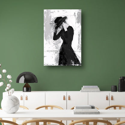 Mysterieuze vrouw in sombere tinten canvas