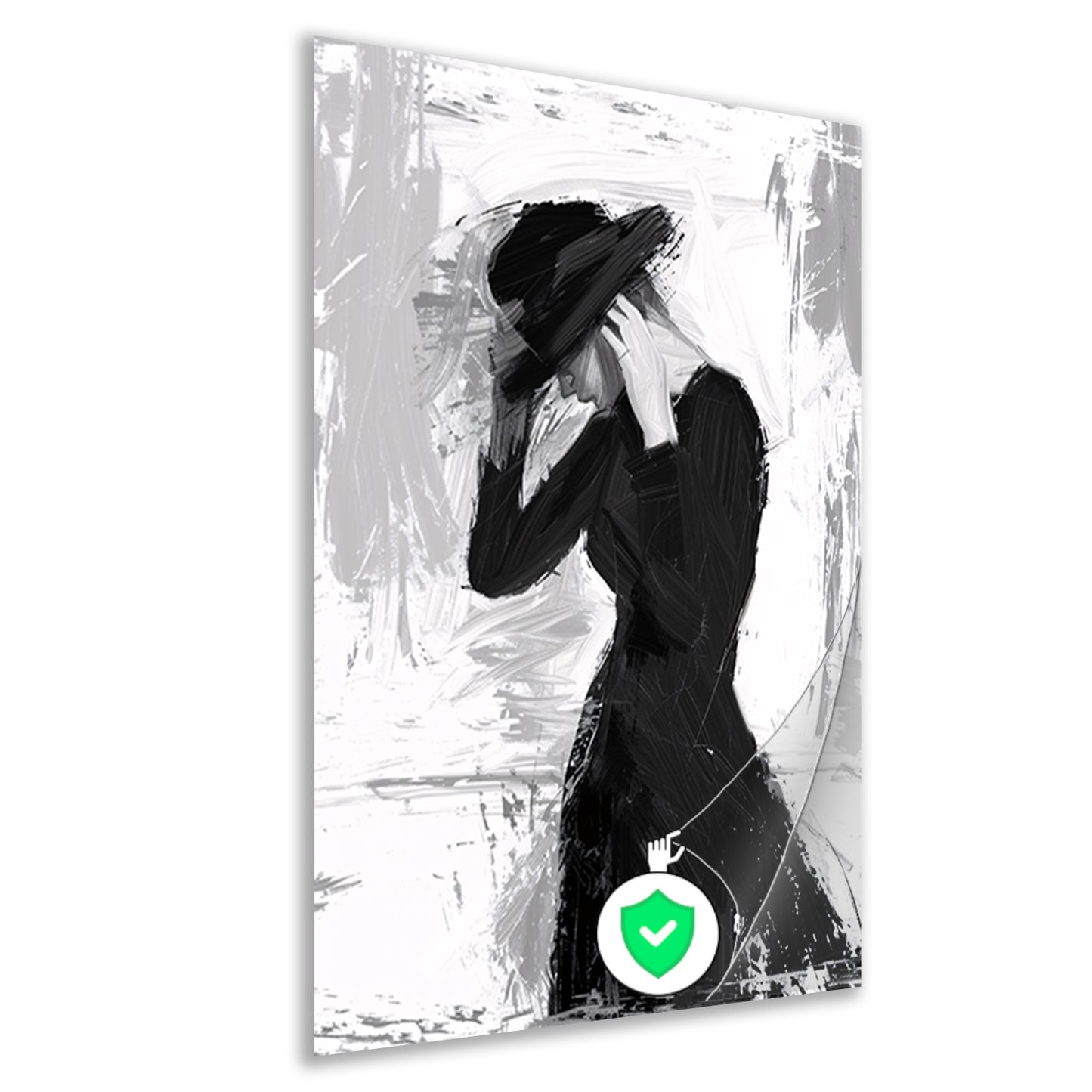 Mysterieuze vrouw in sombere tinten poster