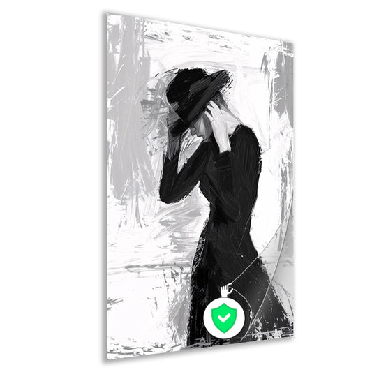 Mysterieuze vrouw in sombere tinten poster