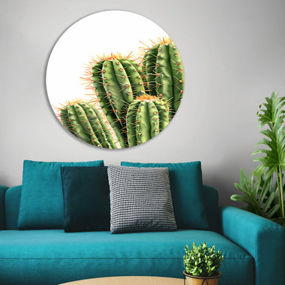 Hyperrealistische Print van Groene Cactussen forex muurcirkel