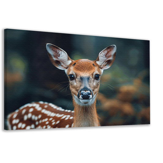 Hertenclose-up met dromerige natuurachtergrond canvas