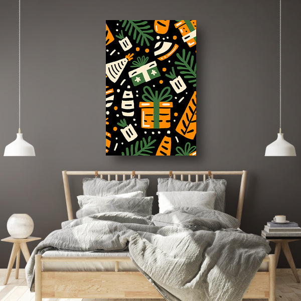 Kleurrijk Feestelijk Cadeau Patroon canvas