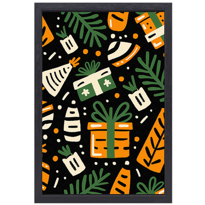 Kleurrijk Feestelijk Cadeau Patroon canvas met baklijst