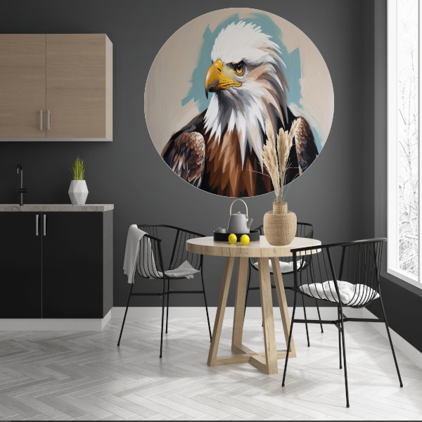 Majesteitelijke Adelaar in Kleurrijk Impressionisme aluminium muurcirkel