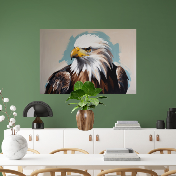 Majesteitelijke Adelaar in Kleurrijk Impressionisme canvas met baklijst