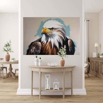 Majesteitelijke Adelaar in Kleurrijk Impressionisme canvas met baklijst