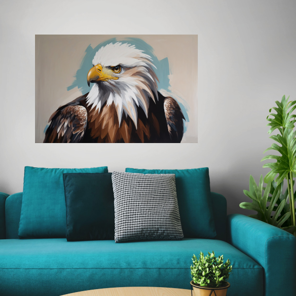 Majesteitelijke Adelaar in Kleurrijk Impressionisme canvas met baklijst