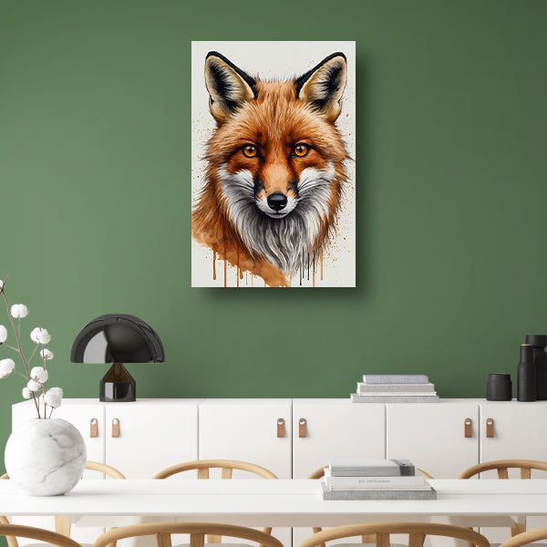 Scherpe Blik van een Kleurrijke Vos canvas