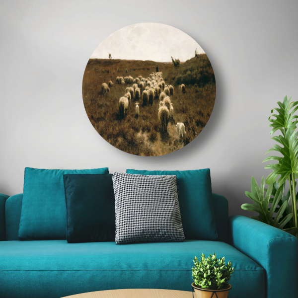 De terugkeer van de kudde, Laren - Anton Mauve forex muurcirkel