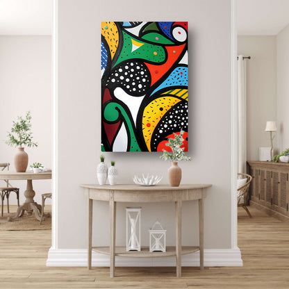 Kleurrijk abstract schilderij met patronen acrylglas