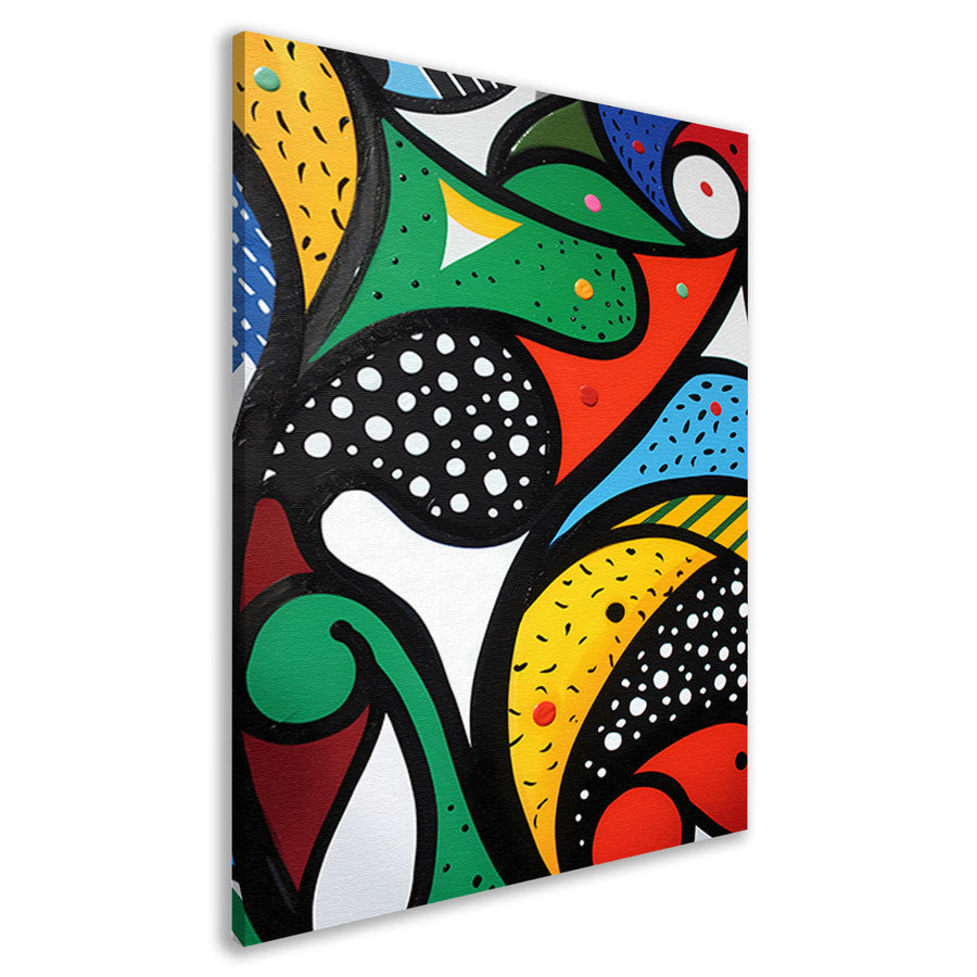 Kleurrijk abstract schilderij met patronen canvas