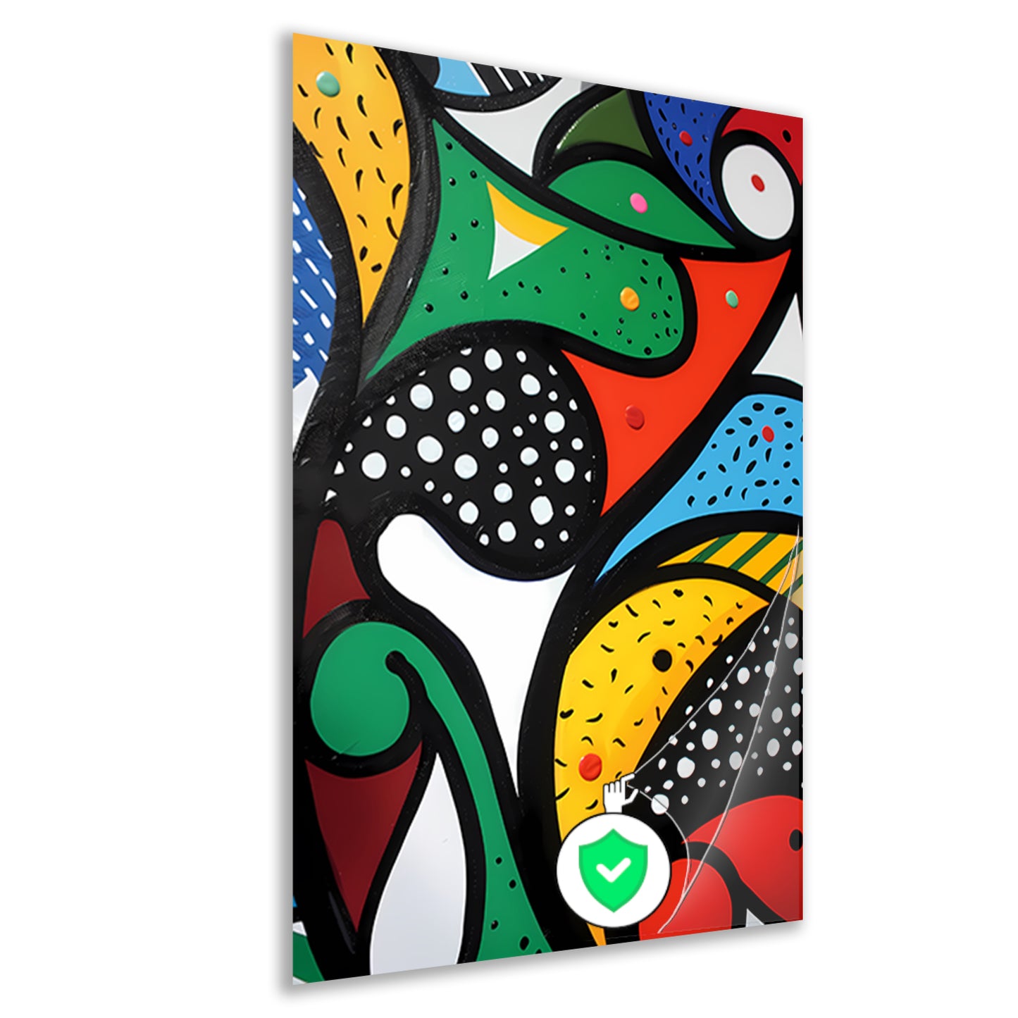 Kleurrijk abstract schilderij met patronen poster