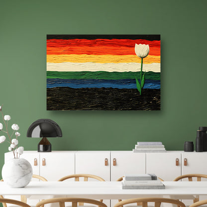Abstracte kleurrijke tulp schilderij canvas