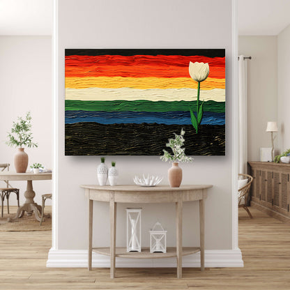 Abstracte kleurrijke tulp schilderij canvas