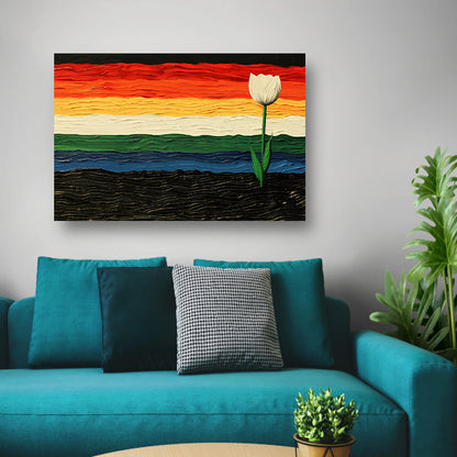 Abstracte kleurrijke tulp schilderij poster
