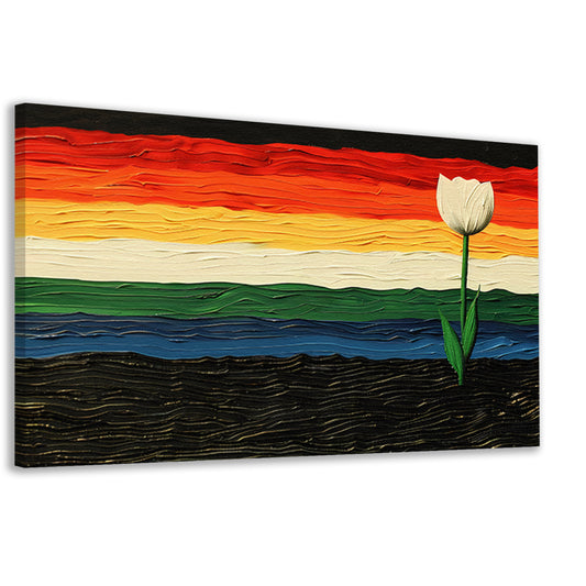 Abstracte kleurrijke tulp schilderij canvas