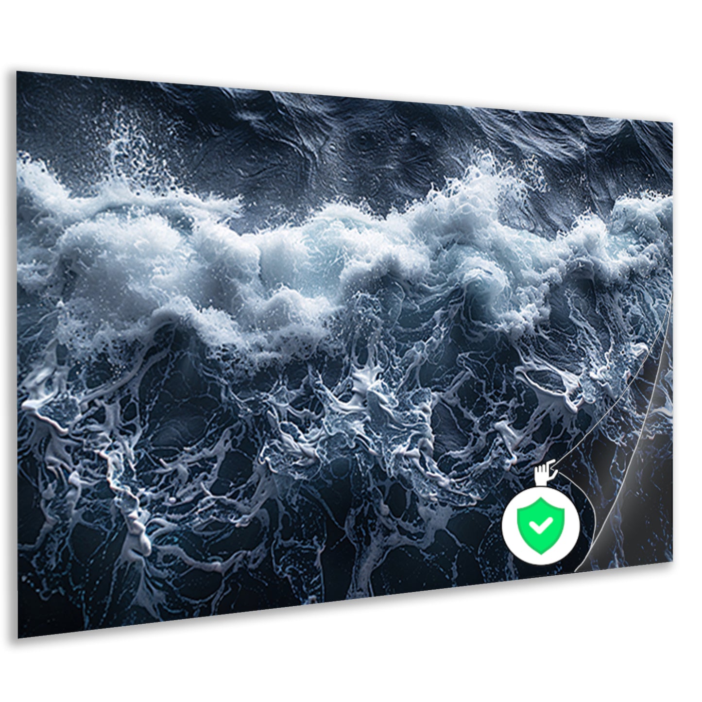 Impressionistische zeegolf poster