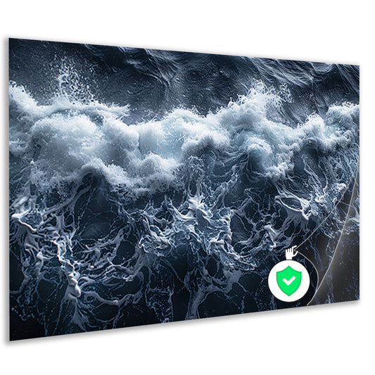 Impressionistische zeegolf poster